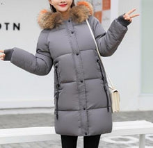 Load image into Gallery viewer, COAT Women's wear 2018 winter clothes new European and American cotton TOPS clothes hooded wool collar